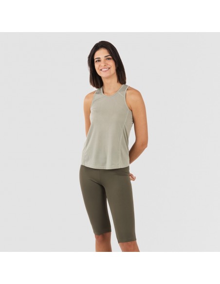 Set sportivo leggings corti donna verde foglia/militare conjunto-deportivo-leggings-corto-mujer