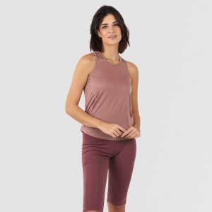 Set sportivo leggings corti donna malva - melanzana