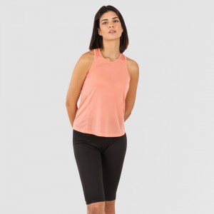 Set sportivo leggings corti donna arancio - nero 2