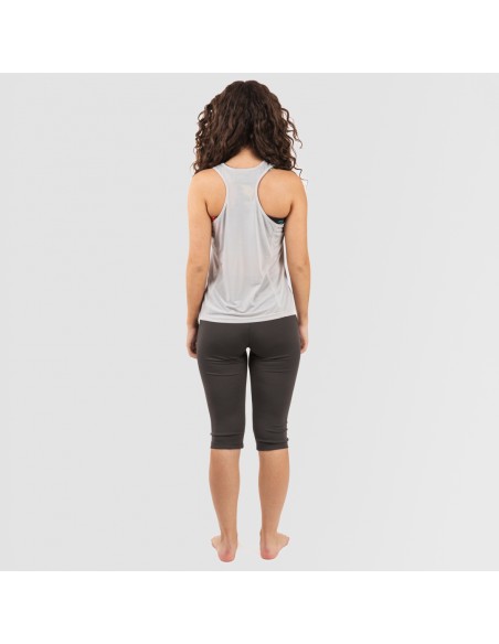 Set sportivo leggings corti donna grigio perla - antracite
