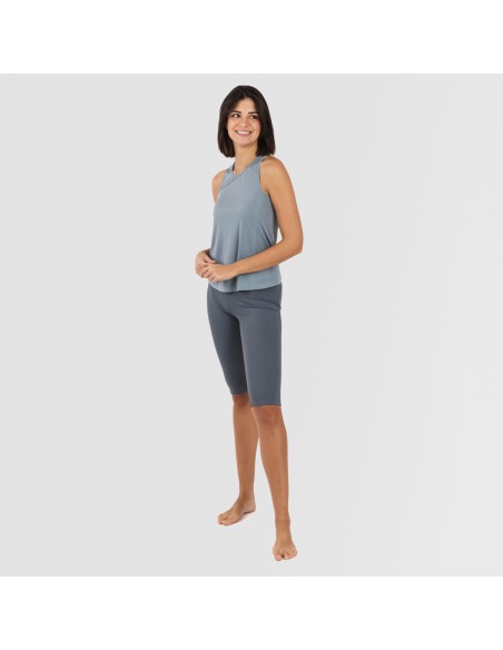 Set sportivo leggings corti donna indaco chiaro - scuro