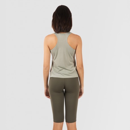 Set sportivo leggings corti donna verde foglia - militare