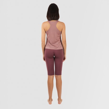 Set sportivo leggings corti donna malva - melanzana