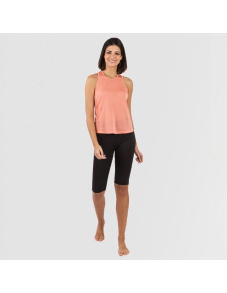 Set sportivo leggings corti donna arancio - nero