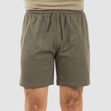 Pigiama corto uomo con bottoni verde militare - verde scuro