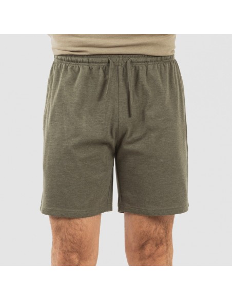 Pigiama corto uomo con bottoni verde militare - verde scuro Pigiama corto uomo con bottoni verde militare - verde scuro