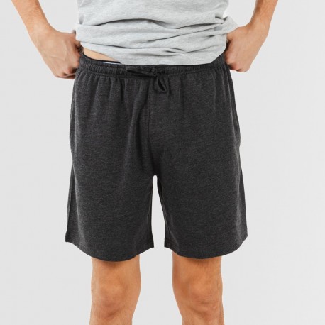 Pigiama corto uomo con bottoni grigio perla - antracite