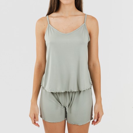 Pigiama con spalline soft tinta unita