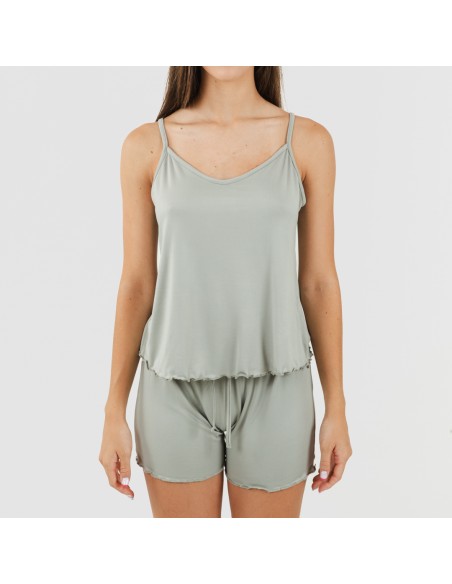 Pigiama con spalline soft tinta unita Pigiama con spalline soft tinta unita