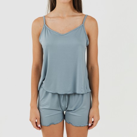 Pigiama con spalline soft tinta unita