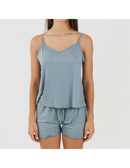 Pigiama con spalline soft tinta unita Pigiama con spalline soft tinta unita