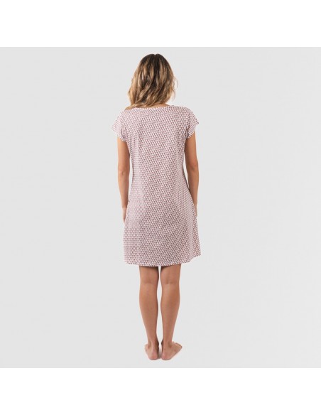 Vestito manica corta con bottoni in cotone Louise marsala Vestito manica corta con bottoni in cotone Louise marsala