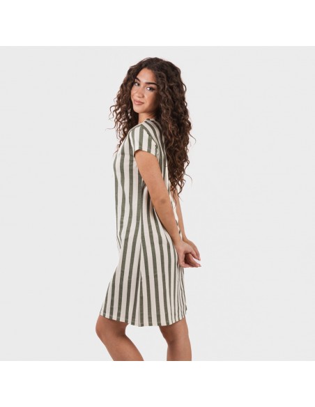 Vestito manica corta con bottoni in cotone Raya Avilés verde militare Vestito manica corta con bottoni in cotone Raya Avilés verde militare