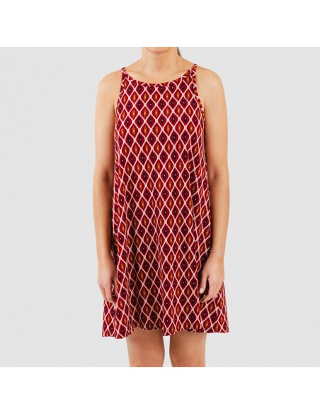 Vestito corto con spalline crêpe Cartagena bordeaux Vestito corto con spalline crêpe Cartagena bordeaux