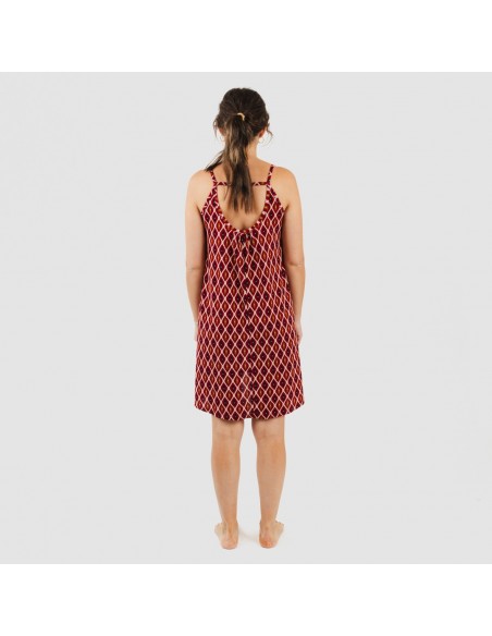 Vestito corto con spalline crêpe Cartagena bordeaux Vestito corto con spalline crêpe Cartagena bordeaux