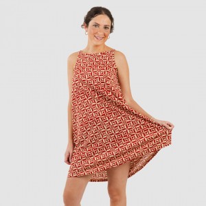 Vestito corto con spalline crêpe Corinto rame 2