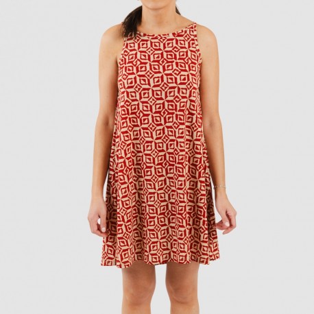 Vestito corto con spalline crêpe Corinto rame