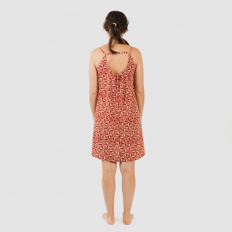 Vestito corto con spalline crêpe Corinto rame