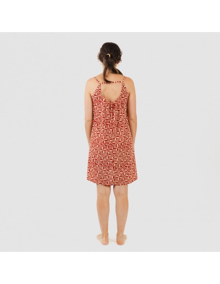 Vestito corto con spalline crêpe Corinto rame Vestito corto con spalline crêpe Corinto rame