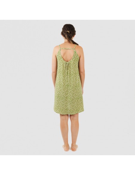 Vestito con spalline crêpe Corinto verde vestidos-mujer