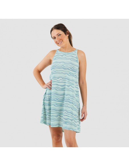 Vestito con spalline crêpe Ola verde acqua vestidos-mujer