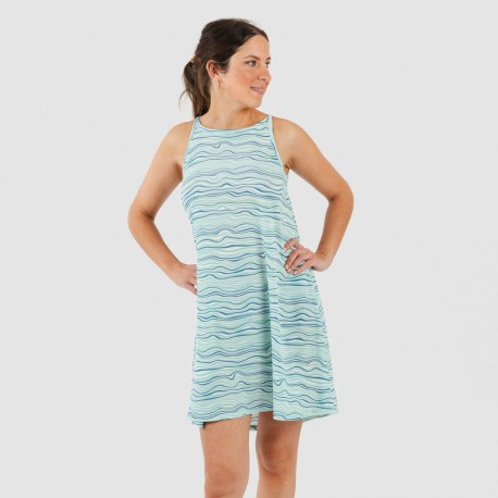 Vestito corto con spalline crêpe Ola verde acqua