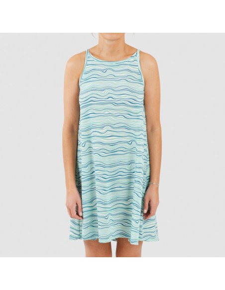 Vestito corto con spalline crêpe Ola verde acqua