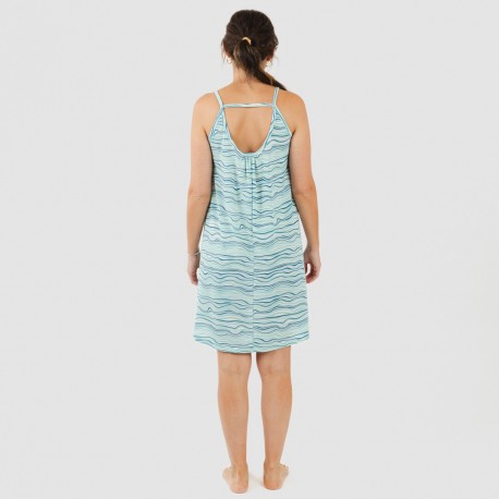 Vestito corto con spalline crêpe Ola verde acqua