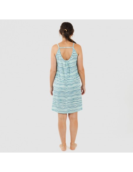 Vestito corto con spalline crêpe Ola verde acqua