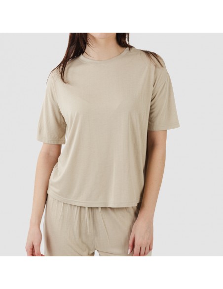 Pigiama lungo manica corta viscosa tinta unita Pigiama lungo manica corta viscosa tinta unita