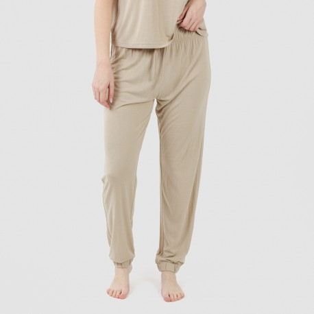 Pigiama lungo manica corta viscosa tinta unita