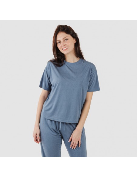 Pigiama lungo manica corta viscosa tinta unita Pigiama lungo manica corta viscosa tinta unita