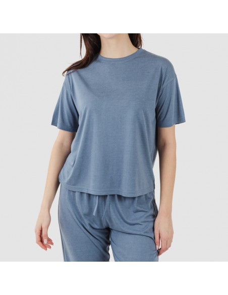 Pigiama lungo manica corta viscosa tinta unita Pigiama lungo manica corta viscosa tinta unita