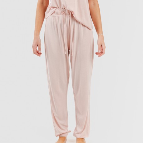 Pigiama lungo manica corta viscosa tinta unita