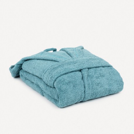 Accappatoio con cappuccio blu acqua 450gr unisex