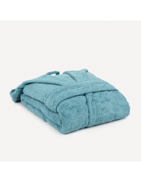 Accappatoio con cappuccio blu acqua 450gr unisex