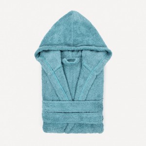 Accappatoio con cappuccio blu acqua 450gr unisex
