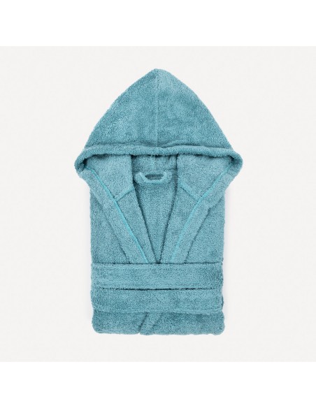 Accappatoio con cappuccio blu acqua 450gr unisex