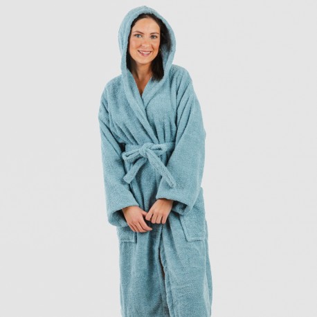 Accappatoio con cappuccio blu acqua 450gr unisex