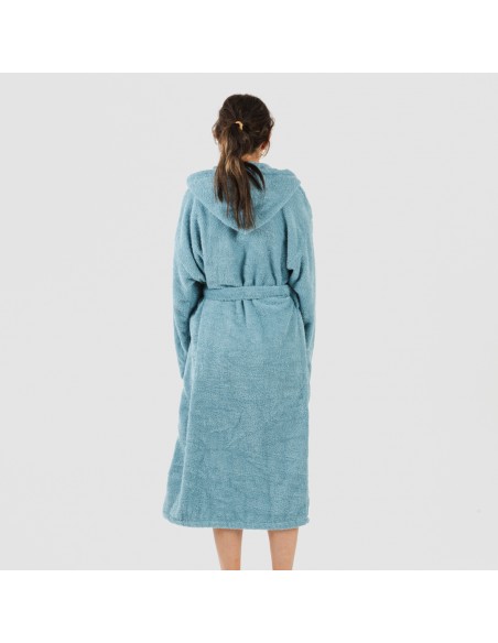 Accappatoio con cappuccio blu acqua 450gr unisex