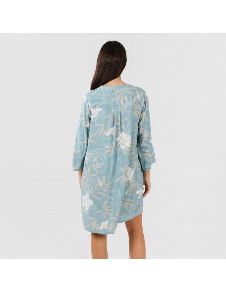 Camicia lunga viscosa Denia celeste Camicia lunga viscosa Denia celeste