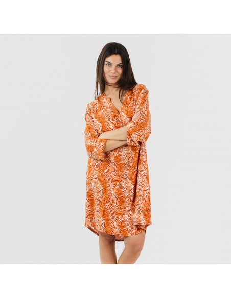 Camicia lunga viscosa Sole rame