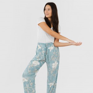 Pantalone viscosa Denia celeste 2