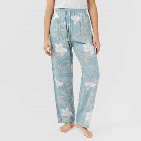 Pantalone viscosa Denia celeste