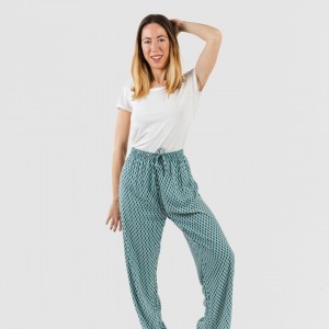 Pantalone viscosa Dueña azzurro
