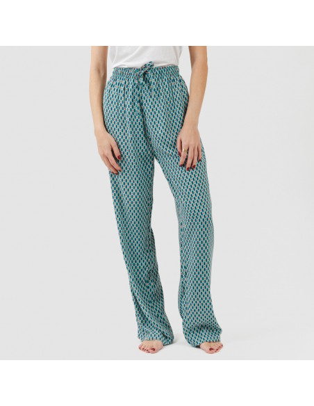Pantalone in viscosa Dueña azzurro pantaloni-comodi-da-donna