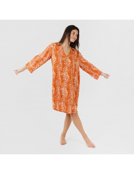 Camicia lunga viscosa Sole rame