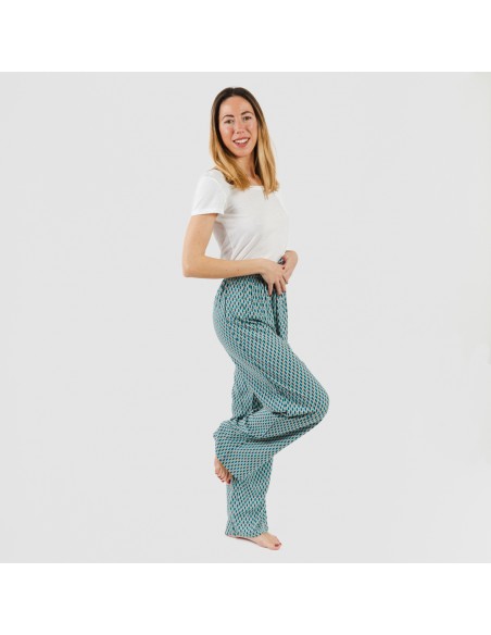 Pantalone viscosa Dueña azzurro Pantalone viscosa Dueña azzurro