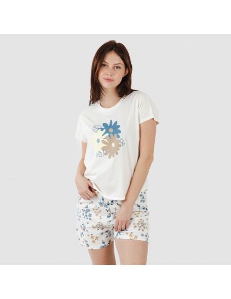 Pigiama corto manica ampia in cotone Arauz indaco Pigiama corto manica ampia in cotone Arauz indaco