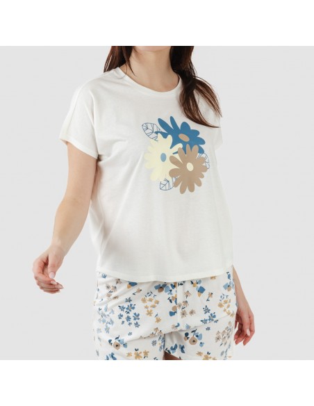 Pigiama corto manica ampia in cotone Arauz indaco Pigiama corto manica ampia in cotone Arauz indaco